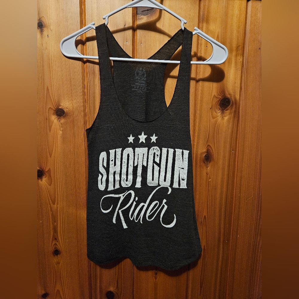 "Shotgun Rider" Tim McGraw Concert XS Charcoal Grey Lightweight Tank Top